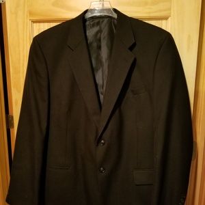 Men's Black Polyester Suit Jacket 46L